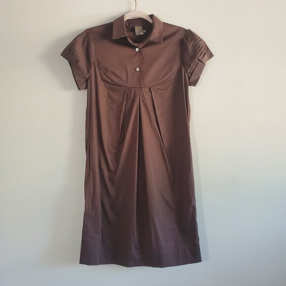 Taylor Women's Shift Dress 4 Chocolate Brown Vintage Y2K Grunge - Picture 1 of 10
